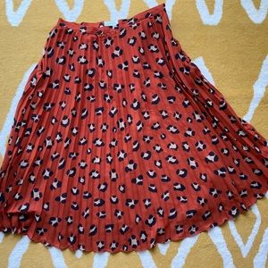 rust coloured leopard print skirt